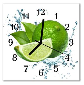 Ceas de perete din sticla pătrat Lime Bucătărie Verde