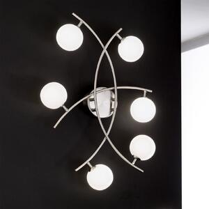 ORION Plafonieră Pelota, 6 becuri, reglabil, Metalic, Camera de zi / sufragerie, Sticlă, Modern