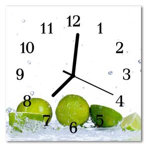 Ceas de perete din sticla pătrat Lime Bucătărie Verde