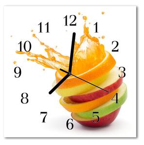 Ceas de perete din sticla pătrat Fructe Bucătărie Multi-colorat