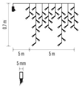 Ghirlandă LED de exterior 300 LED, 8 moduri, 10 m, IP44, alb cald + telecomandă