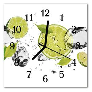 Ceas de perete din sticla pătrat Lime Bucătărie Verde