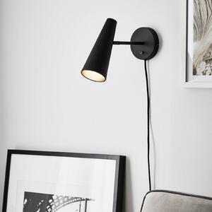 Markslöjd Peak spot perete, 1 bec, negru, Negru, Camera de zi / sufragerie, Metal, Modern, Soclu de perete jos