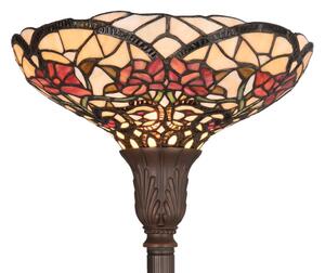 Clayre&Eef Lampă de podea primăvăratică Kayla în stil Tiffany, Multicolor, Camera de zi / sufragerie, Sticlă, Tiffany
