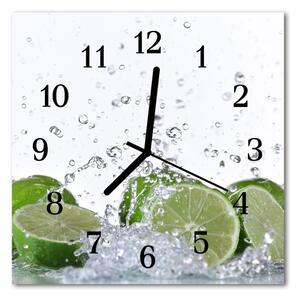 Ceas de perete din sticla pătrat Lime Bucătărie Verde