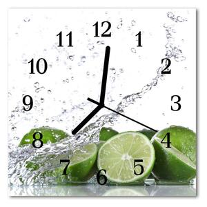 Ceas de perete din sticla pătrat Lime Bucătărie Verde