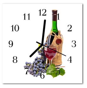 Ceas de perete din sticla pătrat Vin Struguri Bucătărie Multi-colorat