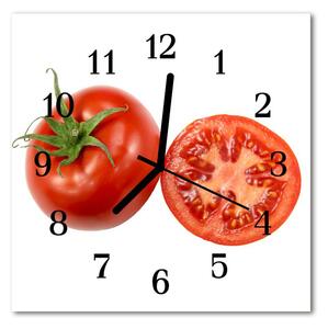 Ceas de perete din sticla pătrat Tomate Bucătărie Roșu