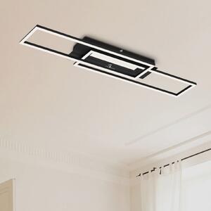 Briloner Frame Mid plafonieră LED, 3.000 K, neagră, Negru, Camera de zi / sufragerie, Metal, Modern, Plafon cu flacără multiplă