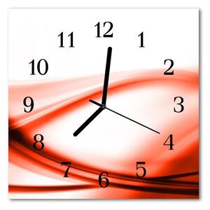 Ceas de perete din sticla pătrat Abstract Lines Art Red