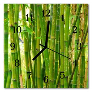 Ceas de perete din sticla pătrat Bamboo Plante Flori și plante verzi