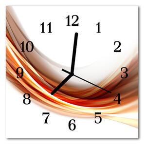 Ceas de perete din sticla pătrat Abstract Linii orașului Red