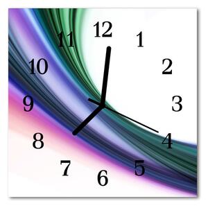 Ceas de perete din sticla pătrat Abstract Linii Art Multi-colorat