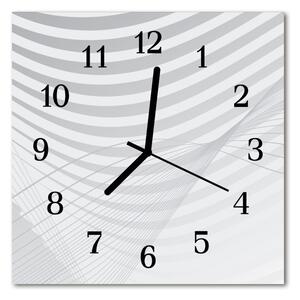 Ceas de perete din sticla pătrat Abstract Lines Art Gray