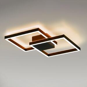 Q-Smart-Home Paul Neuhaus Q-MARKO plafonieră LED, 2s. unghiular, reglabil, Negru, Camera de zi / sufragerie, Metal, Modern