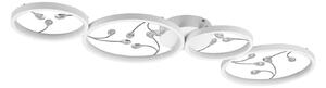 Trio Lighting Plafonieră cu LED-uri Groovy patru lumini albe 4.000K, reglabil, Alb, Camera de zi / sufragerie, Metal