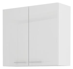 Dulap superior de bucătărie Lavera 80 G 72 2F (alb + alb lucios). 1032341