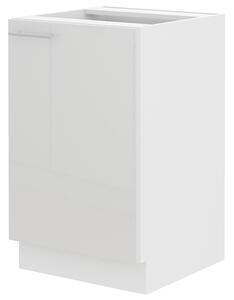 Dulap inferior de bucătărie sub chiuvetă Lavera 50 ZL 1F BB (Alb + Alb lucios). 1032351