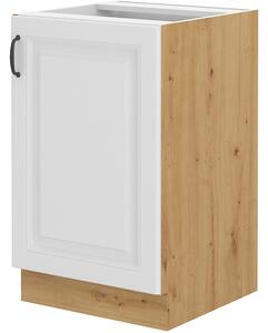 Dulap inferior de bucătărie sub chiuvetă Sheila 50 ZL 1F BB (Stejar artisan + Alb). 1032453