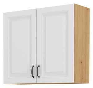 Dulap superior de bucătărie Sheila 80 G 72 2F (stejar artisan + alb). 1032455