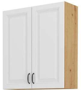 Dulap superior de bucătărie Sheila 80 G 90 2F (stejar artisan + alb). 1032466