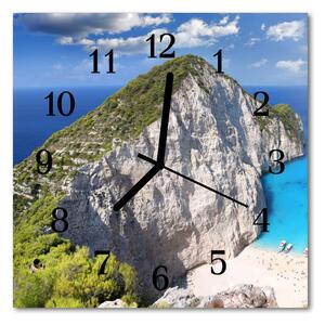 Ceas de perete din sticla pătrat Cliff Peisaj multi-colorat