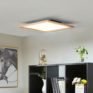 Lucande LED plafonieră Joren, 52 cm, lemn, CCT, telecomandă, reglabil, Lemn, Camera de zi / sufragerie, Lemn, Casă de țară / Rustic