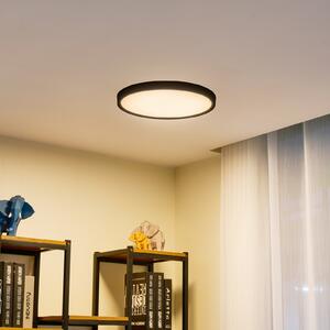 Lindby plafonieră cu LED Pravin, Ø 40 cm, 3.000 K, negru, Negru, Camera de zi / sufragerie, Plastic, Modern