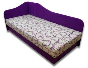 Pat de o persoană (canapea) 80 cm Lady 87 (violet 49 + Dodo 1058) (S). Promo -12%. 793107
