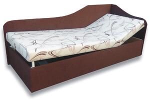 Pat de o persoană (canapea) 90 cm Abigail (Sand 10 + maro închis 40) (D). Promo -8%. 793065