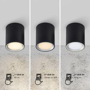 Nordlux Spot LED Fallon long, dimabil 3 trepte, negru/oțel, reglabil, Negru, Camera de zi / sufragerie, Metal