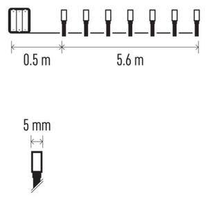 Ghirlandă LED de exterior 80xLED/3xAA, 6,1 m, IP44, alb cald