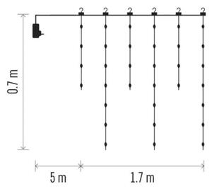 Ghirlandă LED de exterior, 54 LED, 8 funcții, 6,7 x 0,7 m, IP44, alb cald