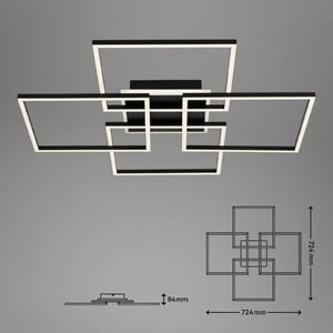 Plafonieră cu LED Frame S, 72,4x72,4 cm, negru
