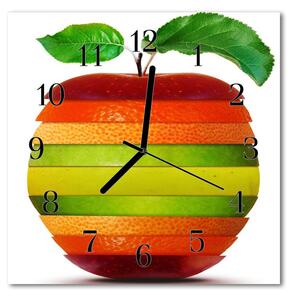 Ceas de perete din sticla pătrat Apple a Bucătărie Multi-colorat