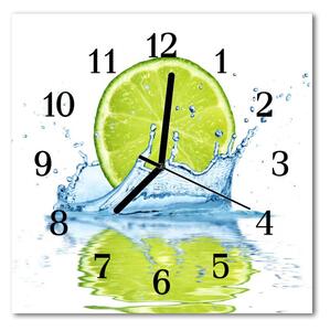 Ceas de perete din sticla pătrat Limes Apa Bucătărie Verde