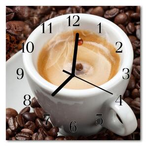 Ceas de perete din sticla pătrat Ibric de cafea Alimente și băuturi Brown