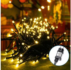 Aigostar - Instalație luminoasă LED de exterior pentru Crăciun, 600 LED, 8 funcții, 18 m, IP44, alb cald