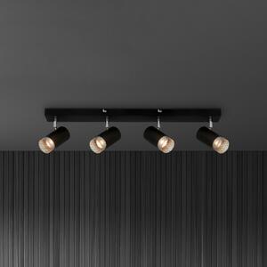 Briloner Spot de tavan Plek GU10 negru/argintiu cu patru lumini GU10, reglabil, Negru, Camera de zi / sufragerie, Metal, Modern, Plafon cu flacără multiplă