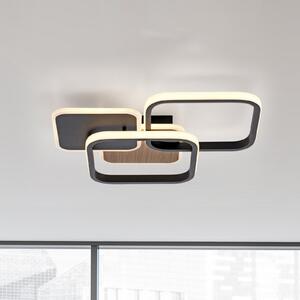 JUST LIGHT. GmbH Plafonieră LED Sevent, unghiulară 3.000 K de culoarea lemnului, Lemn, Camera de zi / sufragerie, Metal, Modern