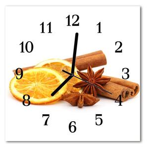 Ceas de perete din sticla pătrat Vanilie Lemon Food and Drinks Brown, galben