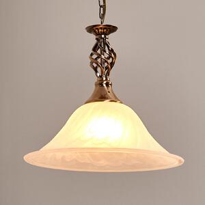 Lampă suspendată Cameroon, alamă antic, 1 bec