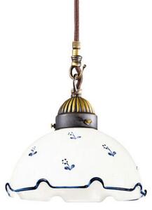 Austrolux Lampă suspendată Nonna flori Ø 20cm 1 bec albastru, reglabil, Camera de zi / sufragerie, Sticlă, Casă de țară / Rustic