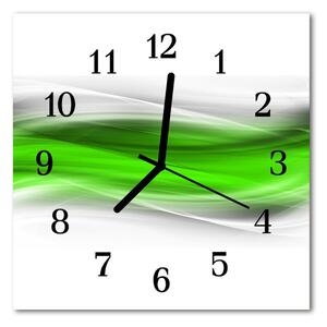 Ceas de perete din sticla pătrat Rezumat Abstract Art Green