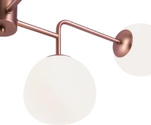 Maytoni candelabru Erich, alamă rosé, sticlă/metal 8 becuri., reglabil, Auriu / Alamă, Camera de zi / sufragerie, Metal, Modern, glob
