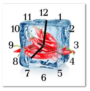 Ceas de perete din sticla pătrat Ice Chili Ice Chili Red