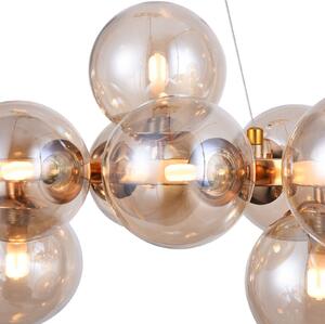 Maytoni Lampă suspendată lungă Dallas, aurie, reglabil, Auriu / Alamă, Camera de zi / sufragerie, Sticlă, Design