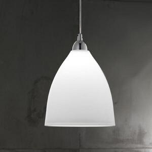 Fabas Luce Lampă suspendată sticlă PROVENZA 20 cm alb, reglabil, Alb, Camera de zi / sufragerie, Sticlă, Modern