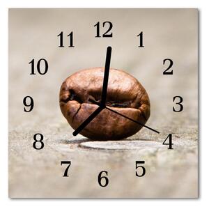 Ceas de perete din sticla pătrat Cafea Bean Food and Drinks Brown
