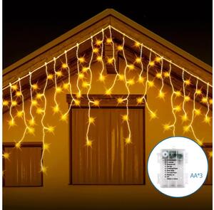 Instalație LED de Crăciun de exterior Aigostar 200xLED/8 funcții 13x0,6m IP44 alb cald